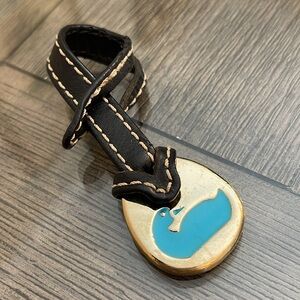 Vintage Dooney & Bourke Brass Turquoise Enamel Duck Hangtag